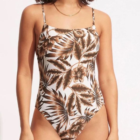 NWT SEAFOLLY USA SIZE 10 12 ISLAND IN THE SUN ONE PIECE - Picture 1 of 3